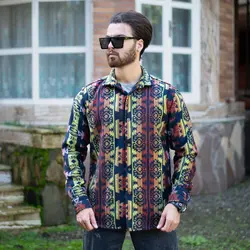 پیراهن مردانه پشمی سرخپوستی کد 18194