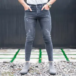 شلوار جین مردانه ذغالی کد 18676