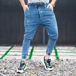 شلوار اسلش جین مردانه آبی کد 18673