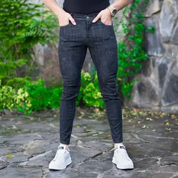 شلوار جین مردانه ذغالی کد 18694