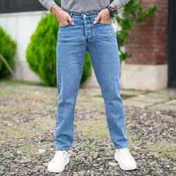 شلوار جین مردانه مام آبی کد 18725