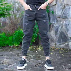 شلوار جین مردانه مام ذغالی کد 18696