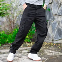 شلوار جین مردانه کارگو مشکی کد 18735