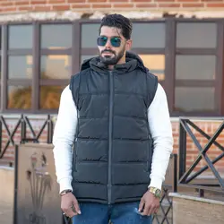 پافر کلاهدار مشکی کد 18836