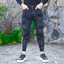 شلوار جین مردانه مام ذغالی کد 18846