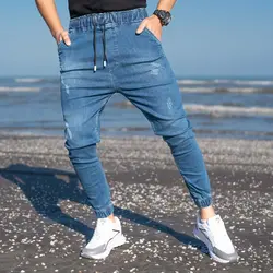 شلوار اسلش جین مردانه آبی کد 19044