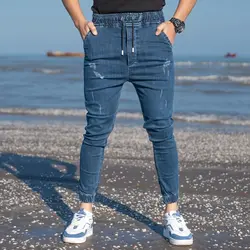 شلوار اسلش جین مردانه آبی کد 19052