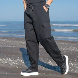 شلوار جین مردانه کارگو مشکی کد 19051