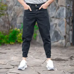 شلوار جین مردانه مام ذغالی کد 19306