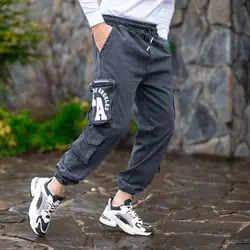 شلوار اسلش جین مردانه ذغالی کد 19350