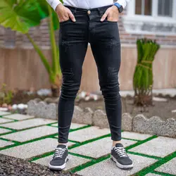 شلوار جین مردانه مشکی کد 19303