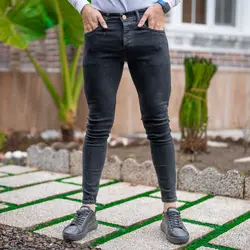 شلوار جین مردانه ذغالی کد 19302