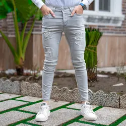 شلوار جین مردانه طوسی کد 19256