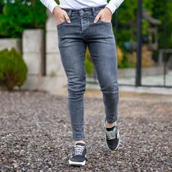 شلوار جین مردانه ذغالی کد 19526