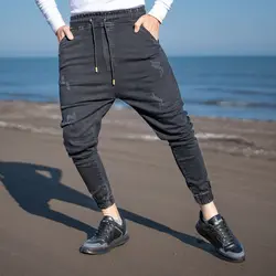 شلوار اسلش جین مردانه ذغالی کد 19533