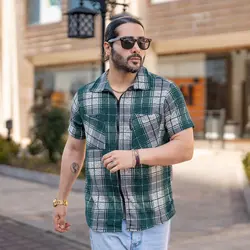 پیراهن مردانه چهارخانه کد 19749