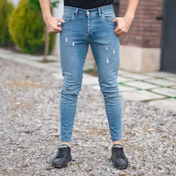 شلوار جین مردانه آبی کد 19796