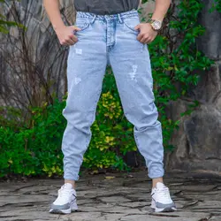 شلوار جین مام مردانه آبی روشن کد 19793