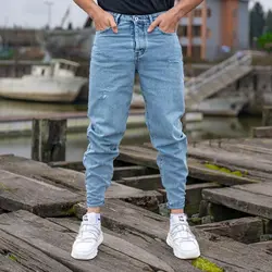 شلوار جین مردانه مام آبی کد 19920