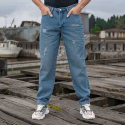 شلوار جین مردانه مام آبی کد 19933