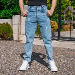 شلوار جین مردانه مام آبی کد 20007