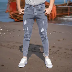 شلوار جین مردانه طوسی کد 20075