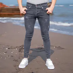 شلوار جین مردانه ذغالی کد 20097