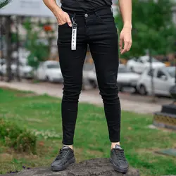 شلوار جین مردانه مشکی کد 21074