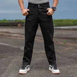 شلوار جین مردانه مام مشکی کد 21798