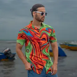 پیراهن مردانه هاوایی کد 22304