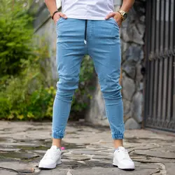 شلوار اسلش جین مردانه آبی کد 10370