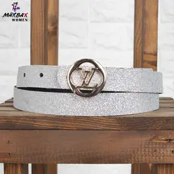کمربند دخترانه LV نقره ای کد 3056