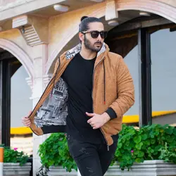 سوییشرت تدی مردانه قهوه ای کد 4802