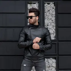 کاپشن چرم مردانه G_STAR مشکی کد 9604