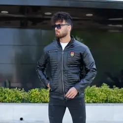 کاپشن چرم مردانه CLASSIC مشکی کد 9901