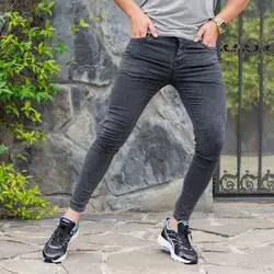 شلوار جین مردانه ذغالی کد 8983