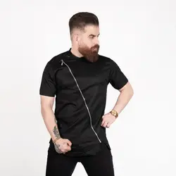 پیراهن آستین کوتاه زیپی مشکی کد 3593