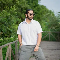 پیراهن مردانه H&M سفید کد 9048