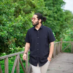 پیراهن مردانه H&M سرمه ای کد 9050