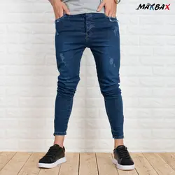 شلوار جین مردانه دمپا زیپ سرمه ای کد 8970