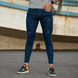 شلوار جین مردانه سرمه ای کد 9128