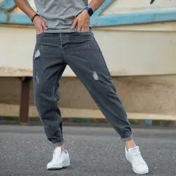 شلوار جین مردانه مام خاکستری کد 9125