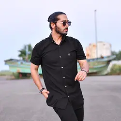 پیراهن مردانه TB مشکی کد 8874
