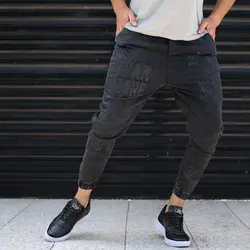 شلوار اسلش مردانه قواره کوچک ذغالی کد 8421