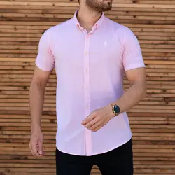 پیراهن مردانه POLO صورتی کد 8414