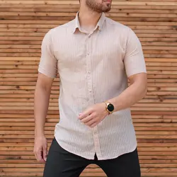 پیراهن مردانه ZARA کرم کد 8393