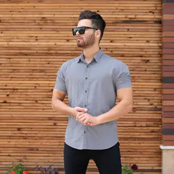 پیراهن مردانه ZARA طوسی کد 8400