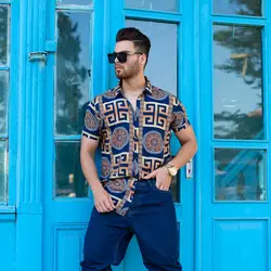 پیراهن مردانه هاوایی VERSACE کد 8349