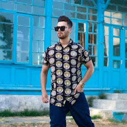 پیراهن مردانه هاوایی VERSACE کد 8350