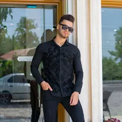 پیراهن مردانه VERSACE مشکی کد 8253